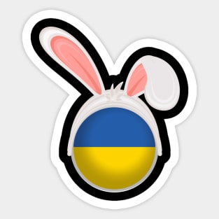 happy easter Ukraine bunny ears flag cute designs Sticker